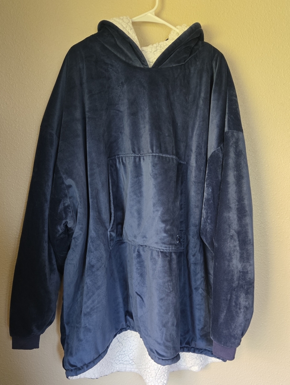 The Comfy- Oversized Plush Hooded Pullover Blanket - Navy Blue